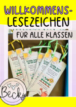 Willkommensgruß Lesezeichen (für alle Klassen/Schuljahre)