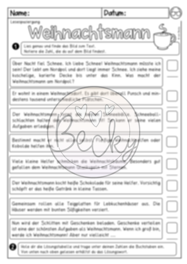 Lesespaziergang Weihnachtsmann (Klasse 2, 3) – Bild 2