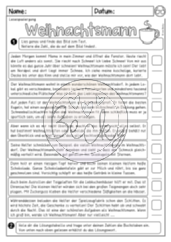 Lesespaziergang Weihnachtsmann (Klasse 2, 3) – Bild 3