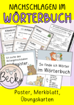 Nachschlagen im Wörterbuch (Poster, Merkblatt, Aufgabenkarten)