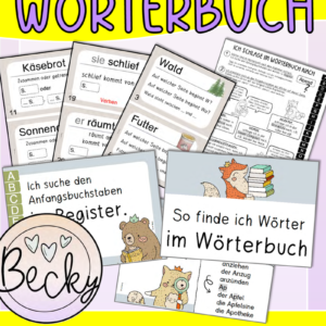 Nachschlagen im Wörterbuch (Poster, Merkblatt, Aufgabenkarten)