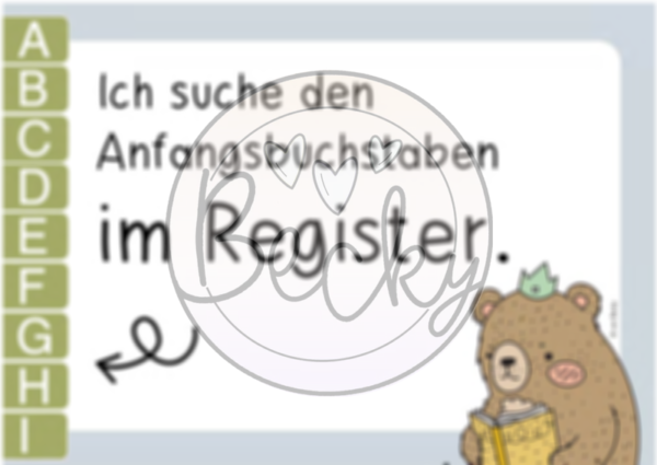 Nachschlagen im Wörterbuch (Poster, Merkblatt, Aufgabenkarten) – Bild 6