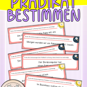 Satzglieder: Prädikat bestimmen (70 Satzkarten)