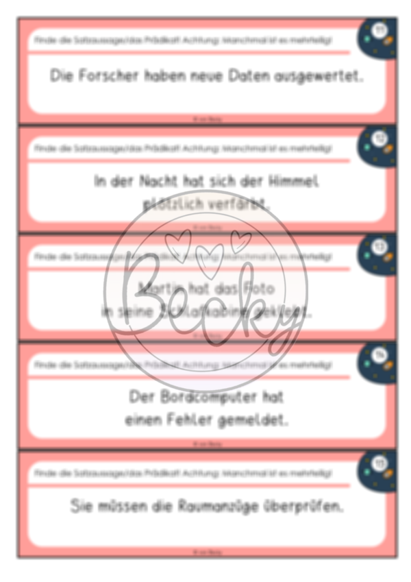 Satzglieder: Prädikat bestimmen (70 Satzkarten) – Bild 4