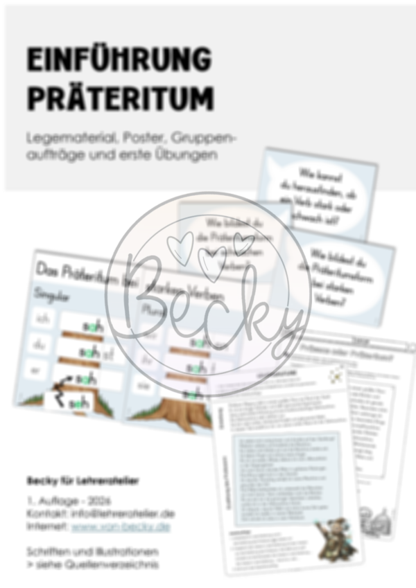 Präteritum (1. Vergangenheit) - Material zur Einführung – Bild 2