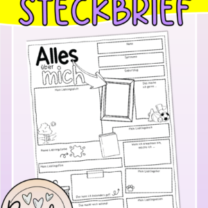 Steckbrief z.B. für den Start in das neue Schuljahr