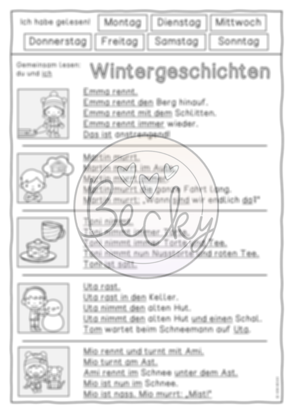 Lesen und schreiben im Winter (Übungsheft) – Bild 3