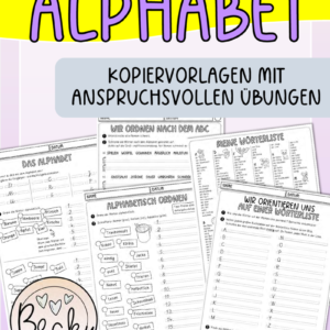 Alphabet und Wörterliste (Übungsblätter für Klasse 3 und 4)