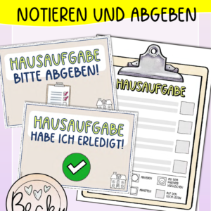 Hausaufgaben notieren und abgeben