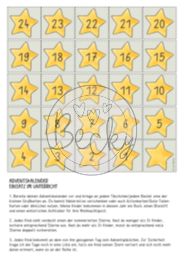 Adventskalender (Set zur Vorbereitung) – Bild 2