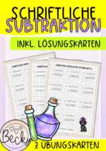 Übungskarten schriftliche Subtraktion (ZR Million)