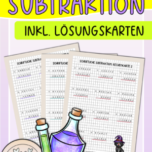 Übungskarten schriftliche Subtraktion (ZR Million)
