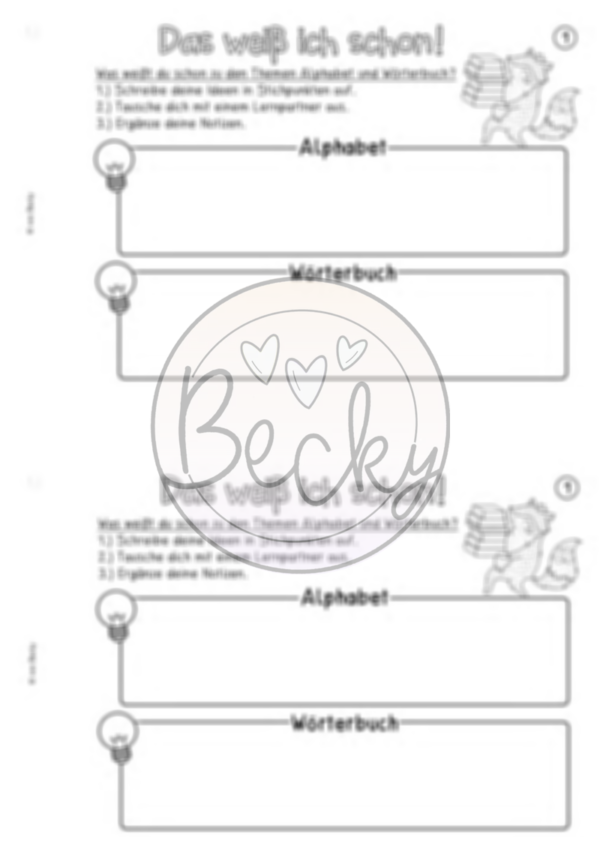 Übungsheft Wörterbuch (Nachschlagen, Alphabet) – Bild 3
