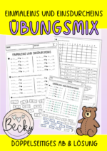 Arbeitsblatt: Einmaleins und Einsdurcheins Übungsmix (inkl. Lösung)