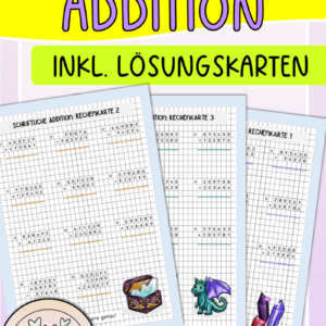 Übungskarten schriftliche Addition (ZR Million)