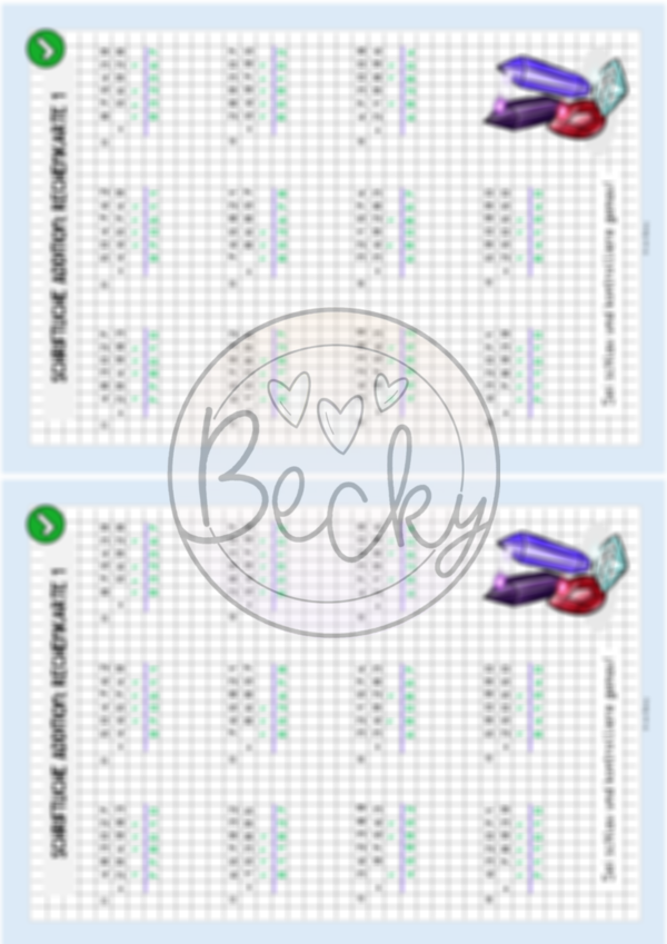 Übungskarten schriftliche Addition (ZR Million) – Bild 4