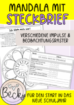 Steckbrief zum Schulanfang (Mandala)