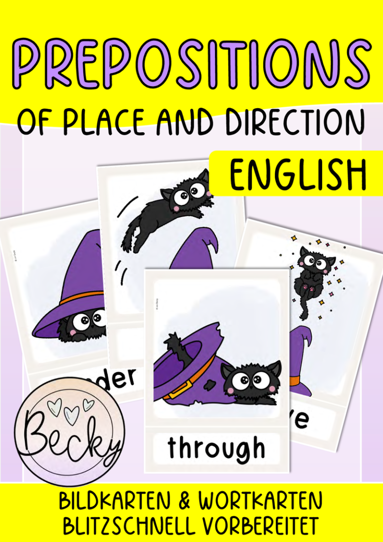 Prepositions of place and direction Flashcards (Bild & Wortkarten) | Becky