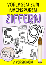 Zahlen, Ziffern bis 10 Vorlagen zum Nachspuren