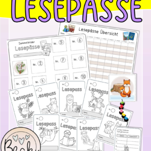 Lesepass (Set mit 14 Lesepässen und Zubehör zur Leseförderung)