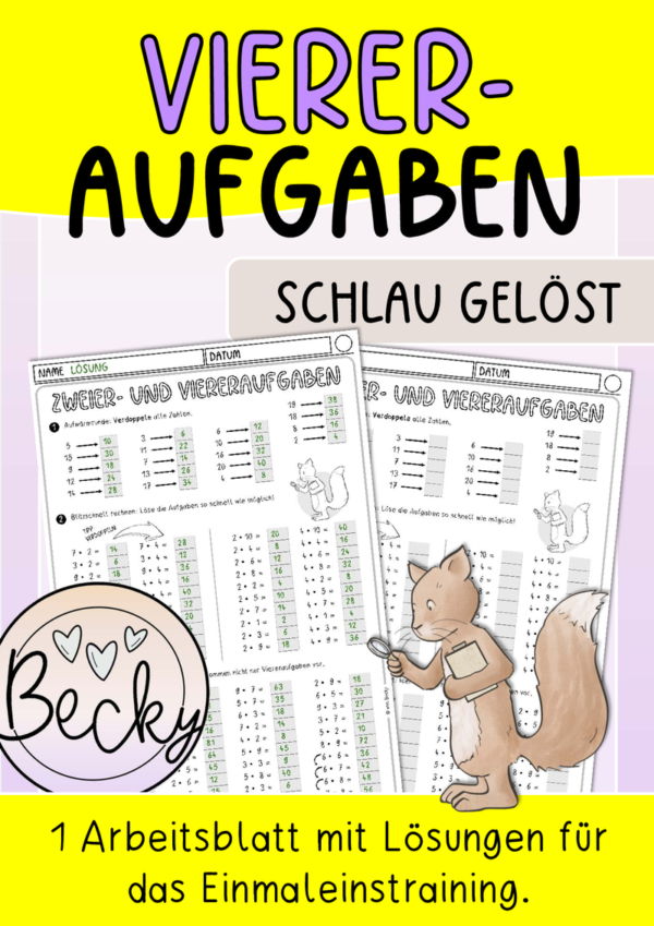 Einmaleins - Viereraufgaben üben | Becky
