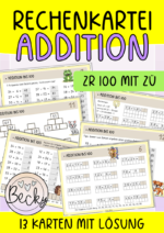 Rechenkartei Addition bis 100 (mit ZÜ)