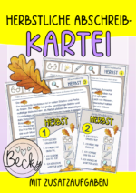 Abschreibkartei Herbst (3-fach Differenziert mit Zusatzaufgaben)