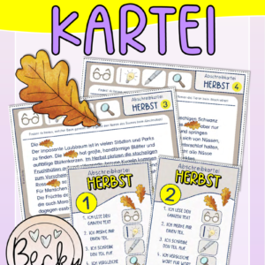 Abschreibkartei Herbst (3-fach Differenziert mit Zusatzaufgaben)