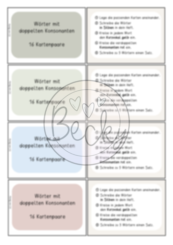 Mitlautverdopplung (doppelte Konsonanten) Paare finden – Bild 4