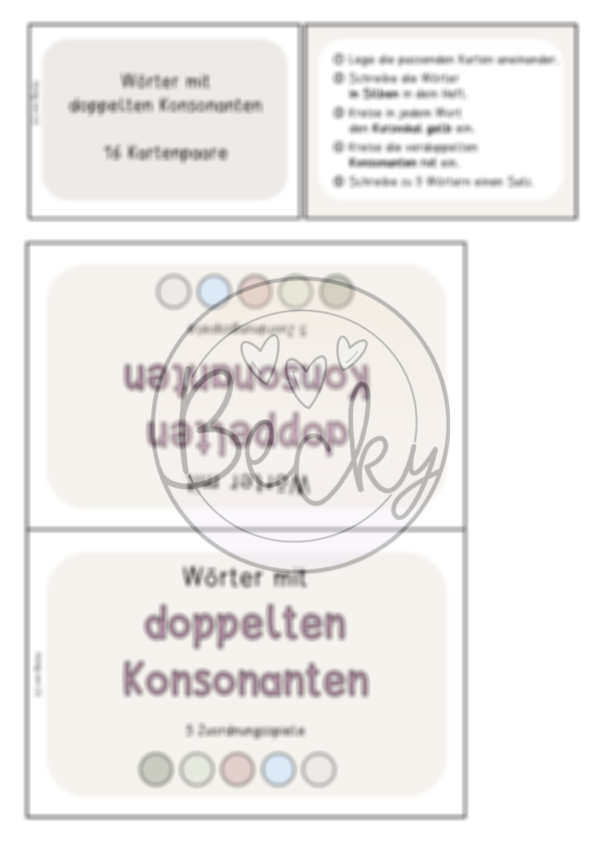 Mitlautverdopplung (doppelte Konsonanten) Paare finden – Bild 5