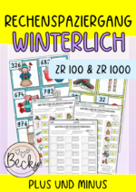 Rechenspaziergang Winter (plus und minus bis 100 oder 1000)