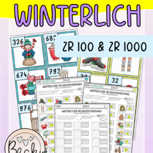 Rechenspaziergang Winter (plus und minus bis 100 oder 1000)