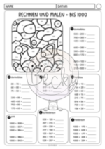Rechnen und malen (Kopfrechnen ZR 1000, 5 Seiten) – Bild 2