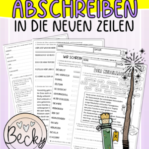 Schreiben in den neuen Zeilen und weitere Übungen (Klasse 4)