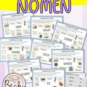 Zusammengesetzte Nomen (14 Übungskarten)