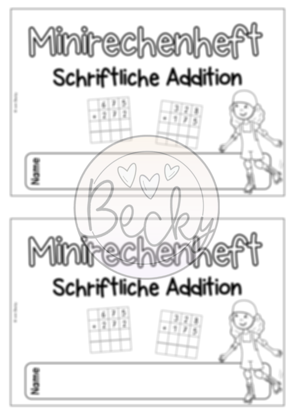 Übungsheft Schriftliche Addition (Minirechenheft) – Bild 2
