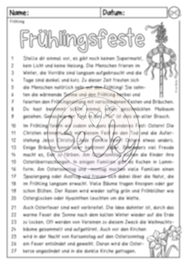 Leseheft Frühling (6 Lesetexte mit Fragen) – Bild 6