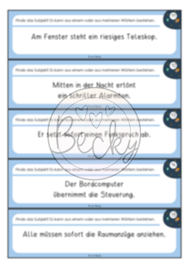 Satzglieder: Subjekt bestimmen (70 Satzkarten) – Bild 4