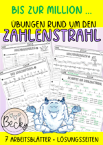 Zahlenstrahl 7 Übungsblätter (Million) mit Legematerial