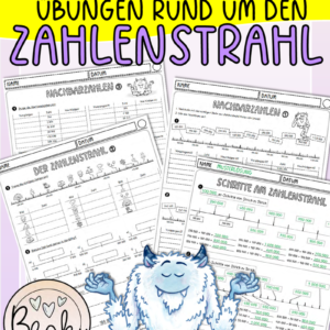 Zahlenstrahl 7 Übungsblätter (Million) mit Legematerial