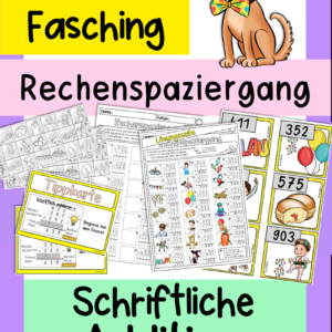 Rechenspaziergang schriftliche Addition (Fasching)