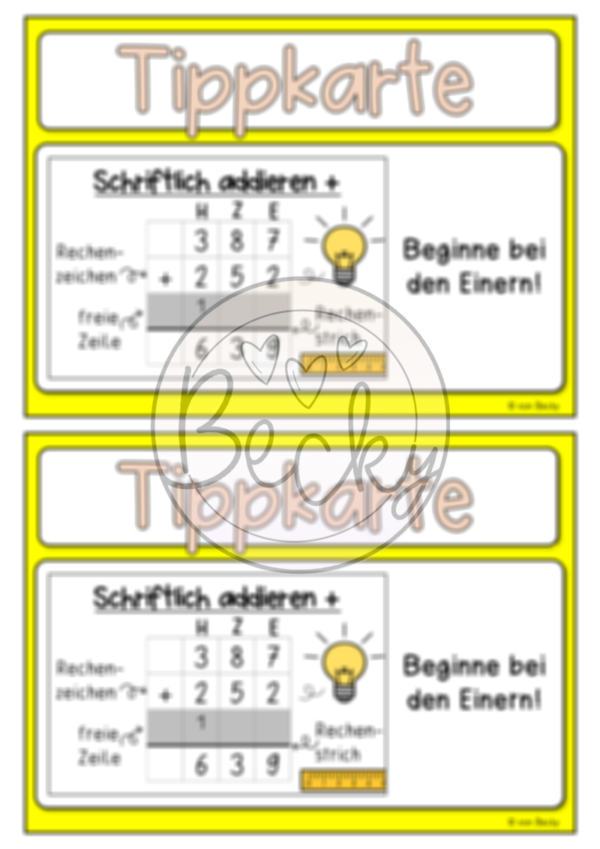 Rechenspaziergang schriftliche Addition (Fasching) – Bild 3