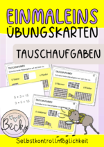 Einmaleins Tauschaufgaben (Übungskarten, Aufgaben mit 2 und 5)