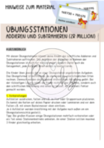 Übungsstationen (schriftliche Addition, Subtraktion ZR Million) – Bild 2