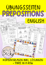 Übungsseiten Englisch: Prepositions inkl. Lösungsseiten