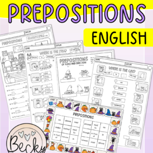 Übungsseiten Englisch: Prepositions inkl. Lösungsseiten
