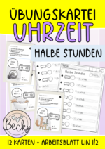 Kleine Kartei zur Uhrzeit (halbe Stunden)