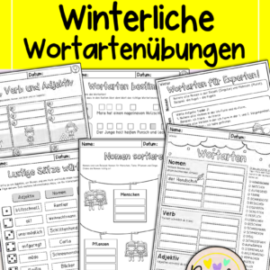 Winterliche Wortartenübungen (Klasse 2-4)