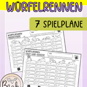 Würfelrennen Addition ZR 100 (7 Spielfelder)