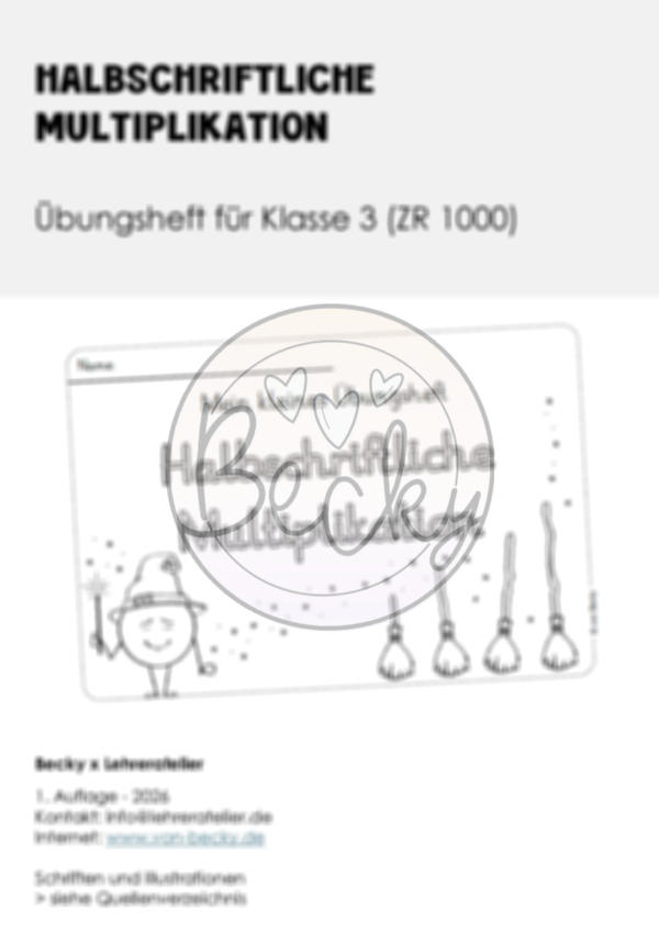 Halbschriftliche Multiplikation (Miniheft Klasse 3 ZR 1000) – Bild 2